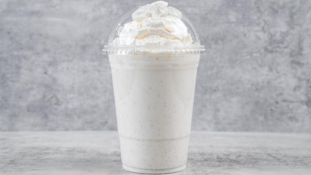 Vanilla Bean Shake · A smooth blend of vanilla bean and topped with whipped cream.