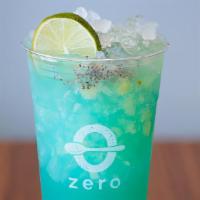 Pineapple Cooler · Sparkling blue Curacao with pineapple juice.