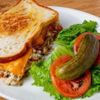 Open Faced Tuna Melt #25 · Tuna salad, lettuce, tomatoes, and cheddar cheese. Recommended on sourdough