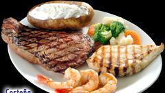 Costeña · Steak, shrimp and chicken served with baked potato and vegetables