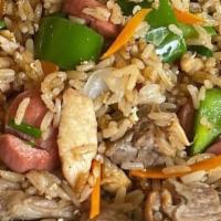 African Style Beef And Chicken  Fried Rice  · Comes with beef and chicken