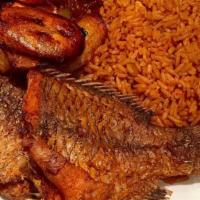 Jollof Rice With Fried Fish  · Comes with fish and coleslaw