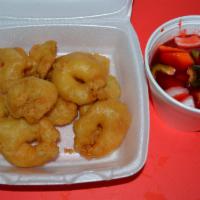 Sweet & Sour Shrimp · Deep fried battered shrimp topped with a warm sweet sauce mixed with pineapple, carrot, whit...