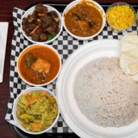 Kerala Plate · Includes rice, beef, fish curry, thoran, avial, moru, pachedy, pickle, chutney, pappadam and...