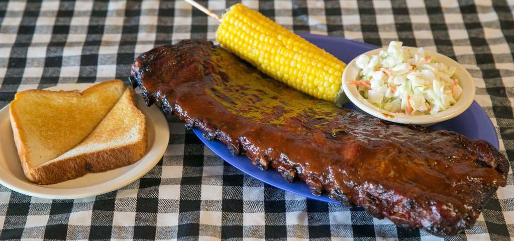 Rib Feast With 2 Sides · Full rack with our bbq sauce and 2 sides