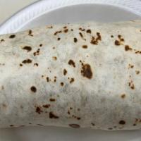 Plato De Burrito / Burrito Plate · Con arroz y frijoles. / With rice and beans.