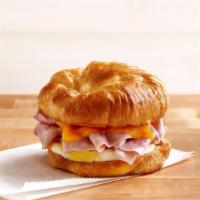 Sunshine Breakfast Croissant (510-720 Cal)  · Fresh-cracked egg, melted cheddar and your choice of breakfast sausage, crispy bacon or nitr...