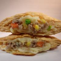 Ground Beef With Mix Vegetable & Potato P.P. - 1 Piece · It's flaky and light puff pastry stuffed with ground beef, onion, mix vegetables (peas, corn...