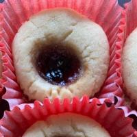 9 Pieces Grape Thumbprint Cookies  · It's one of the most buttery pasta flora cookies, warm with Grape jam in the center, it tast...