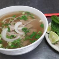 Beef Pho Soup · Served with bean sprout, cilantro, basil, lime, jalapeno and YOUR CHOICE OF ONE KIND OF PROT...