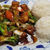 Cyclo Delight · Mix fresh veg stir fry on a brown souce  with your  choice of fried Tofu , OR  chicken