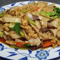 Combination Stir-Fry Flat Rice Or Egg Noodle · Chicken, beef , shrimp and  fresh vegetables stir fry with a tasty brown souce your choice o...