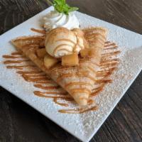 Apple Pie · Cinnamon Apples topped with Vanilla Gelato, Graham Cracker Crumbs, Cinnamon Sugar and Drizzl...