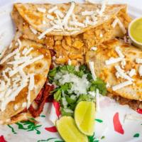 Gringas (Es Like Single Quesadilla) · Flour tortilla with melted Mexican cheese and your choice of meat (bistec, pastor, or chicke...