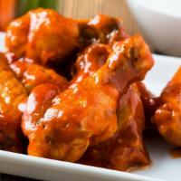Frank'S Hot Sauce Wings (6 Pieces) · Crispy, fried wings smothered in everyone's favorite, vinegary and spicy Frank's Hot Sauce.