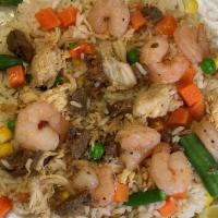 Combination Fried Rice Only · Fried Rice with Chicken, Beef, Shrimp and Vegetables, Eggroll