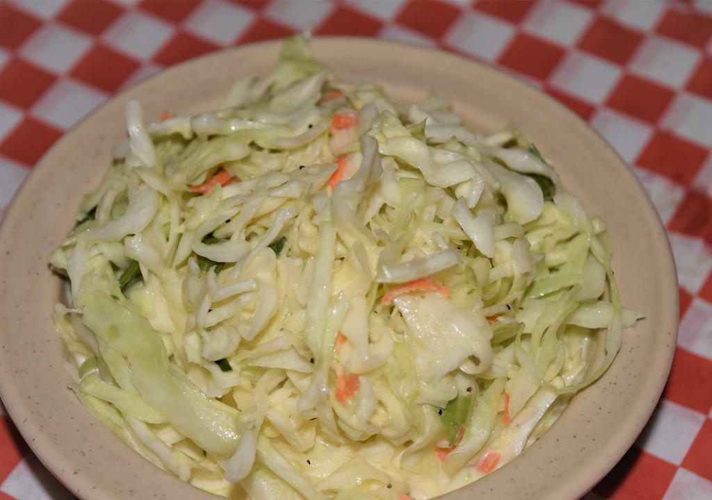 Coleslaw · This one's not too sweet, not too tangy, a real complement to a barbeque plate.