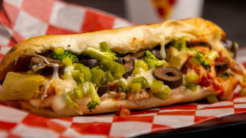 Veggie · Your Mom Was Right: Veggies Are Good For You! Our Veggie Hoagie is served with your choice of veggies, sauce, and cheese! All unlimited toppings, at no additional charge.