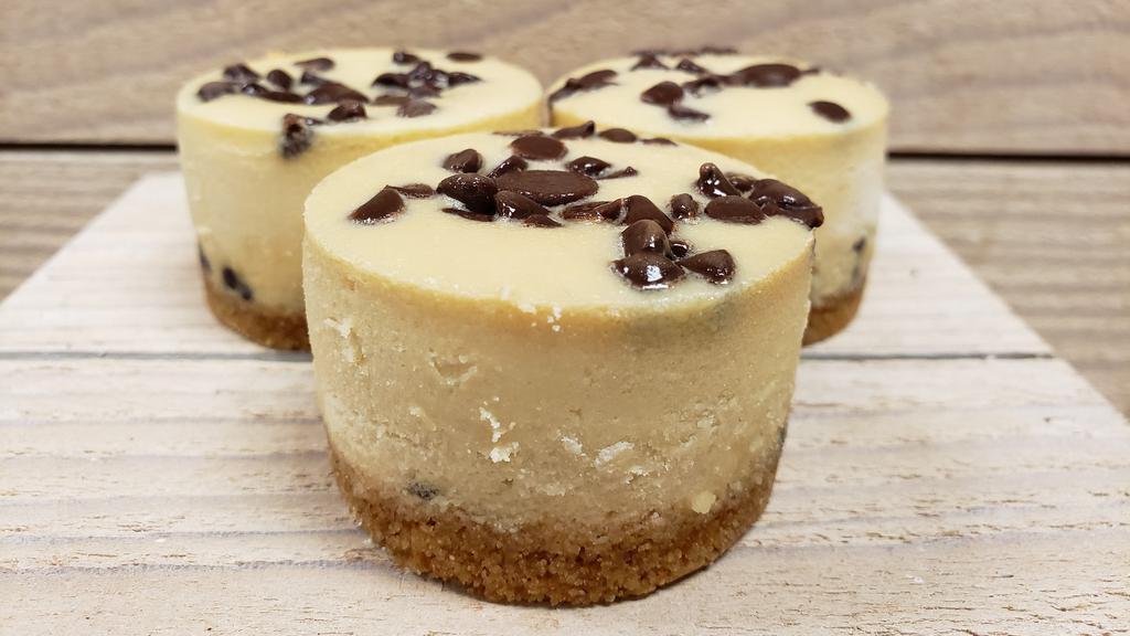 Chocolate Chip Cookie Dough · Our popular chocolate chip cookie dough cheesecake, finished with a GF cookie crust. Taste like cookie dough but better!