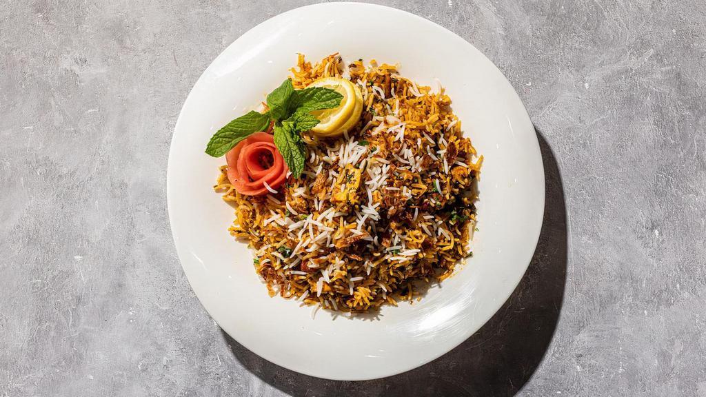 Chicken Tikka Biryani · By O'Desi Aroma. Basmati rice, chicken, cilantro and mint. Gluten free. Gluten-Free. Contains tree nuts, peanuts, dairy, and, nightshades  We cannot make substitutions.