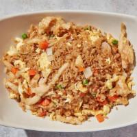 Chicken Fried Rice · By Wu's Asian Bistro. Stir-fried with chicken, egg, peas/carrots, and white onion. Contains ...