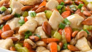 Almond Chicken · Served with fried rice soup fried wonton or crab rangoon or egg roll.