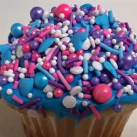Unicorn  · Vanilla cupcake topped with sprinkles.
