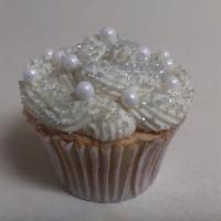 Vanilla  · Vanilla cupcake sprinkled with sugar and sugar pearls
