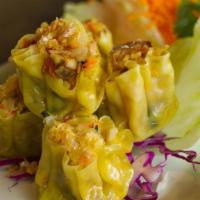 Steamed Dumpling(5) · Combine the ground chicken, shrimp, chopped scallions, water chestnuts, and all the seasonin...