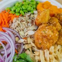 Asian Grain Bowl · Zoodles, cabbage mix, wild rice blend, quinoa, shredded carrots, red onions, cilantro, manda...
