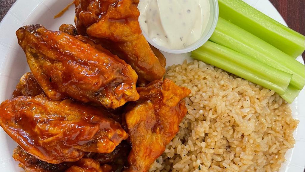 10 Wing · Served with celery and ranch dressing