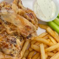 15 Wings · SERVED WITH CELERY AND RANCH DRESSING