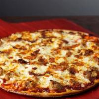 Bbq Special Pizza · An old western blend of sausage, onion, bacon and tangy barbecue sauce.