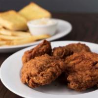 Fried Chicken 4Pc · With french fries and garlic bread.