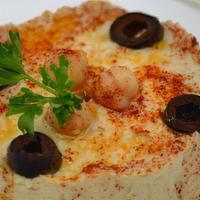 Hummus · Served with naan.