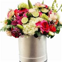 Sweet Love · White hydrangeas, star gazers, carnations,roses, wax flower ,mums, seasonal fillers,greenery...