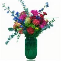 Smile  · .designer choice mason jar Colorful Seasonal fillers, Gerber Daisies, carnations, delphinium...