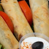 Spring Rolls (Each Piece) · Rolls with ground beef and onions and special spices.