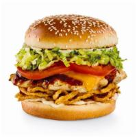 Smoky Bbq Chicken · Grilled chicken breast, smoky BBQ Sauce, crispy onion straws, Cheddar, lettuce, tomatoes and...