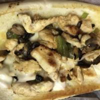 Philly Chicken · Onion, bell pepper,  with melted white cheese.