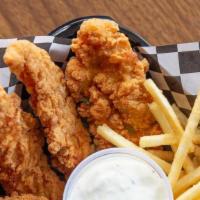 Chicken Tenders Combo · Four hand battered crispy chicken tenders. Served with your choice of rice and buttered corn...