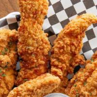 Chicken Tenders · Four hand battered crispy chicken tenders