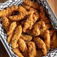 Chicken Tenders Family Pack · Hand battered crispy chicken tenders ( 24 pieces+ 4 dipping sauces )