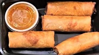 Lao Crispy Egg Rolls · 4 pieces. Hand-rolled and deep-fried. Chicken, glass noodle, celery, carrot, cabbage, yellow...