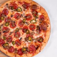 Brooklyn Bomber Pizza (Medium) · Our Brooklyn is topped with fresh garlic, jalapenos, mozzarella cheese, mushrooms, pepperoni...