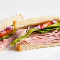 Turkey Deli Sandwiches · turkey with mayonnaise,mustard,lettuce,tomatos and  pickle unless you want it different ,cho...
