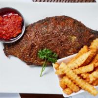 Spicy Grilled Whole Tilapia & Fries · Grilled whole Tilapia served with a side of Fries