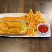 Fried Catfish Po' Boy · Serve with french fries or fried rice