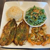 2 Blackened Fish & 6 Shrimp · Serve with Kale Salad
Choice: French Fries or fried Rice