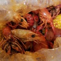 Shrimp Combo · 2 lb crawfish + 1 lb shrimp + 2 corn + 2 potatoes + 2 sausage.